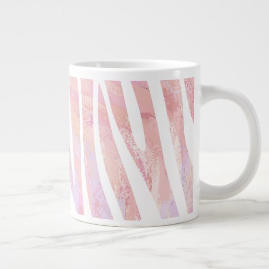 Zebra Rosa und Weiß Jumbo-Tasse (Rechts)