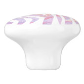 Zebra Rosa und Weiß Keramikknauf (Seitenansicht)