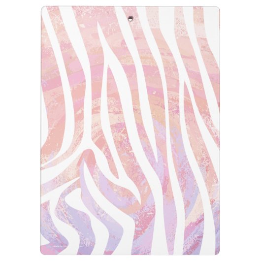 Zebra Rosa und Weiß Klemmbrett (Rückseite)
