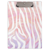 Zebra Rosa und Weiß Klemmbrett (Vorderseite)