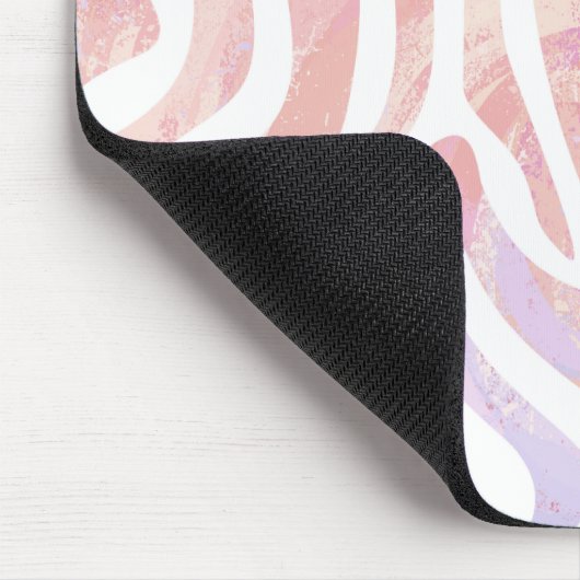 Zebra Rosa und Weiß Mousepad (Ecke)