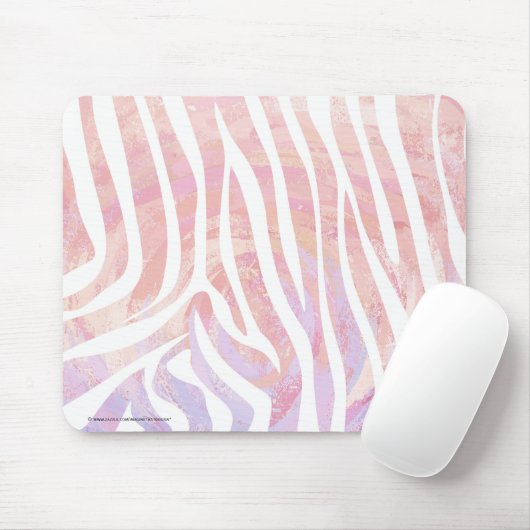 Zebra Rosa und Weiß Mousepad (Mit Mouse)