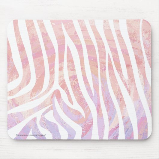 Zebra Rosa und Weiß Mousepad (Vorne)