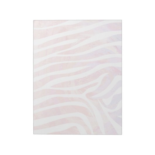 Zebra Rosa und Weiß Notizblock (Rotiert)