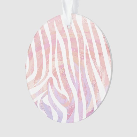 Zebra Rosa und Weiß Ornament (Vorderseite)
