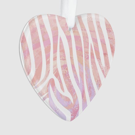 Zebra Rosa und Weiß Ornament (Vorderseite)