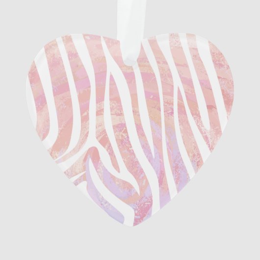 Zebra Rosa und Weiß Ornament (Rückseite)