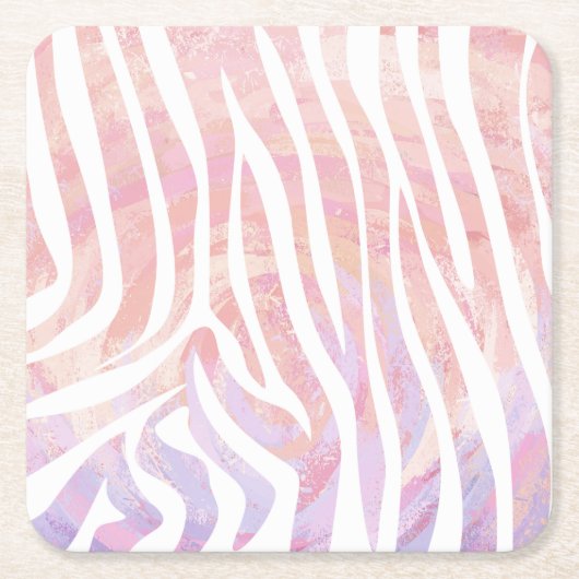 Zebra Rosa und Weiß Rechteckiger Pappuntersetzer (Vorderseite)