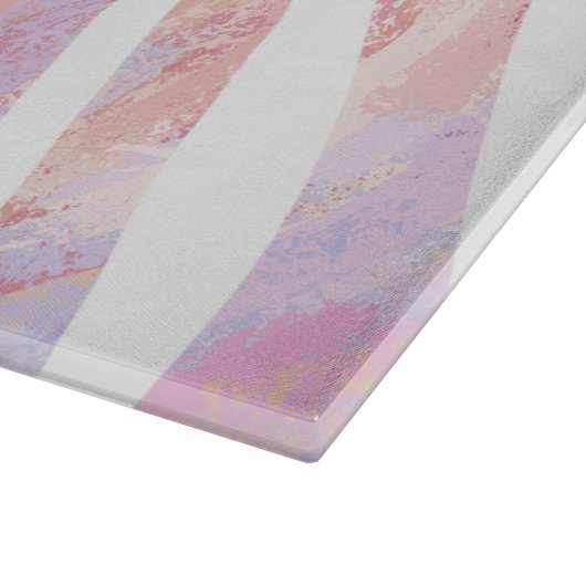 Zebra Rosa und Weiß Schneidebrett (Ecke)