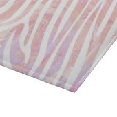 Zebra Rosa und Weiß Schneidebrett (Ecke)