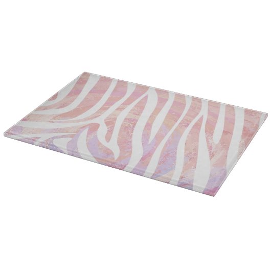 Zebra Rosa und Weiß Schneidebrett (Ecke)