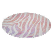 Zebra Rosa und Weiß Schneidebrett (Ecke)