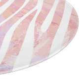 Zebra Rosa und Weiß Schneidebrett (Ecke)