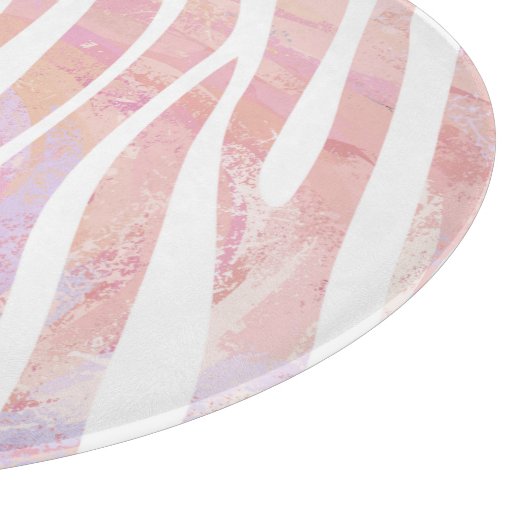 Zebra Rosa und Weiß Schneidebrett (Ecke)