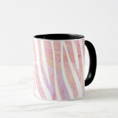 Zebra Rosa und Weiß Tasse (VorderseiteRechts)