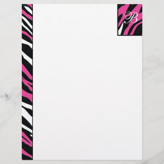 Zebra - rosa und weiße Buchstaben