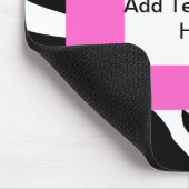 Zebra-rosa weiße Schablone Mousepad (Ecke)