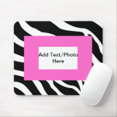 Zebra-rosa weiße Schablone Mousepad (Mit Mouse)