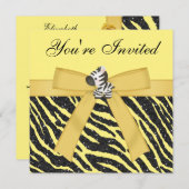 Zebra, Rose Jewels & Animal Print Glitzer Einladung (Vorne/Hinten)