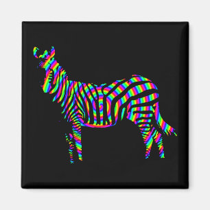Zebra Rot Silhouette Kühlschrankmagnet