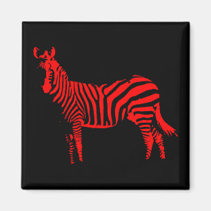 Zebra Rot Silhouette Kühlschrankmagnet