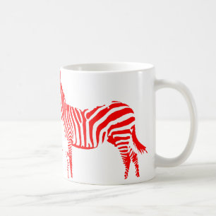Zebra-Rot-Silhouette-Tasse oder Reisebecher Kaffeetasse