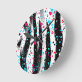 Zebra Runde Wanduhr (Winkel)
