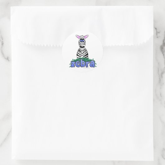 ZEBRA RUNDER AUFKLEBER (Tasche)