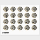 Zebra Runder Aufkleber (Blatt)