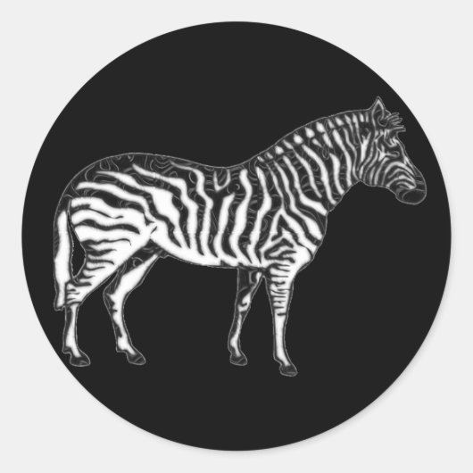 Zebra Runder Aufkleber (Vorderseite)
