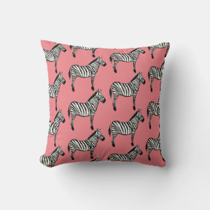 Zebra Safari Animal Print Peach Throw Kissen
