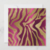 Zebra Safari Animal Skin Raspberry Mustard Gold Einladung (Rückseite)