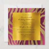 Zebra Safari Animal Skin Raspberry Mustard Gold Einladung (Vorderseite)