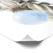 Zebra, Safari, Blue Bubble Gum, Boy Kinderzimmer Fotodruck (Ecke)