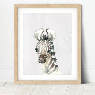Zebra Safari Dschungel Kinderzimmer Art Print Poster