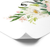 Zebra, Safari, Dschungel, rosa Blume, Girl-Kinderz Poster (Ecke)