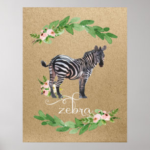 Zebra Safari Jungle Kinderzimmer Art Poster