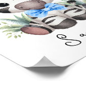 Zebra Safari Kinderzimmer Poster - Jungle Wall Art (Ecke)