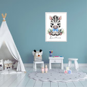 Zebra Safari Kinderzimmer Poster - Jungle Wall Art