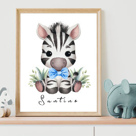 Zebra Safari Kinderzimmer Poster - Jungle Wall Art