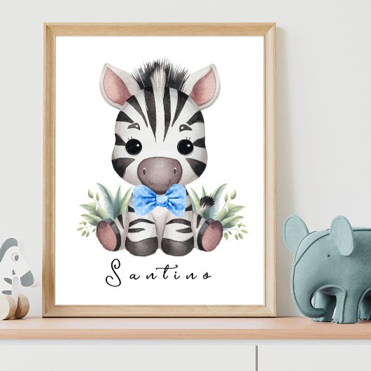 Zebra Safari Kinderzimmer Poster - Jungle Wall Art