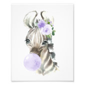 Zebra, Safari, Lila Kaugummi, geschlechtsneutral Fotodruck (Vorne)