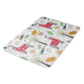 Zebra Safari themed Palm Tree, Blume, Doodle Badematte (Schrägansicht)