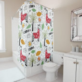Zebra Safari themed Palm Tree, Blume, Doodle Duschvorhang (Beispiel)