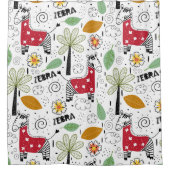 Zebra Safari themed Palm Tree, Blume, Doodle Duschvorhang (Vorderseite)