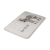 Zebra-Safari-Tier-Faux-Linen Badematte (Schrägansicht)