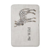 Zebra-Safari-Tier-Faux-Linen Badematte (Vorderseite Vertikal)