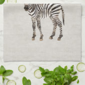 Zebra-Safari-Tier-Faux-Linen Geschirrtuch (Gefaltet)