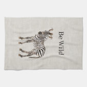 Zebra-Safari-Tier-Faux-Linen Geschirrtuch (Horizontal)