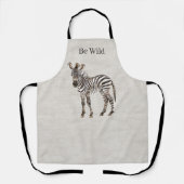 Zebra-Safari-Tier-Faux-Linen Schürze (Vorderseite)